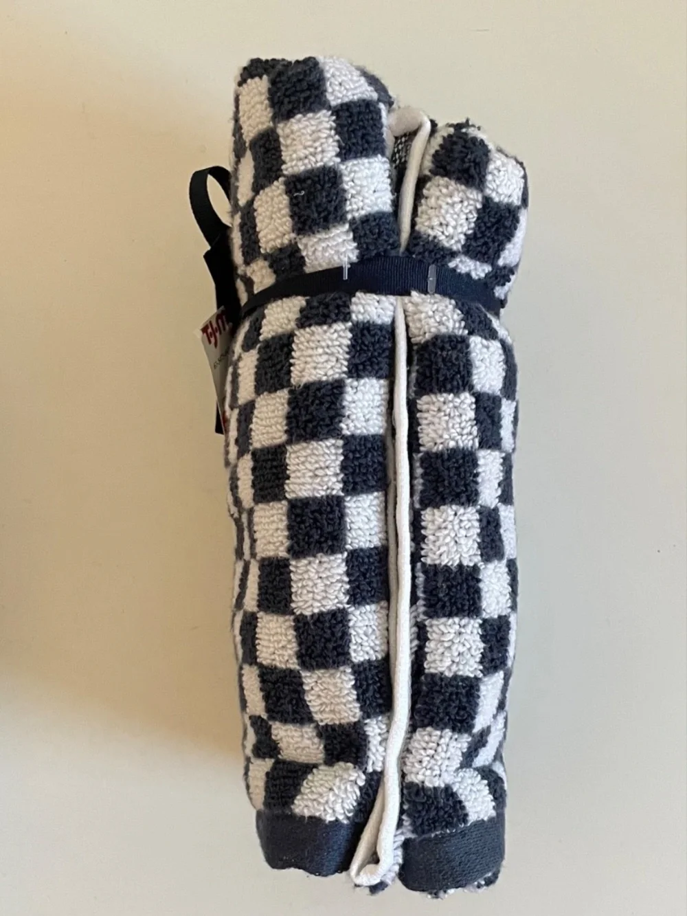 Set 2 Nautica Navy Blue + White Check 16” x 28” Hand Towels Brand New NWT!